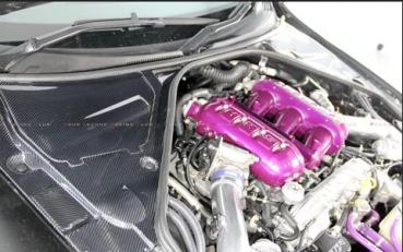 Preview: GT-R35 Carbon Bremsflüssigkeits- und Batterieabdeckungen 5er Kit Engine Dress Up
